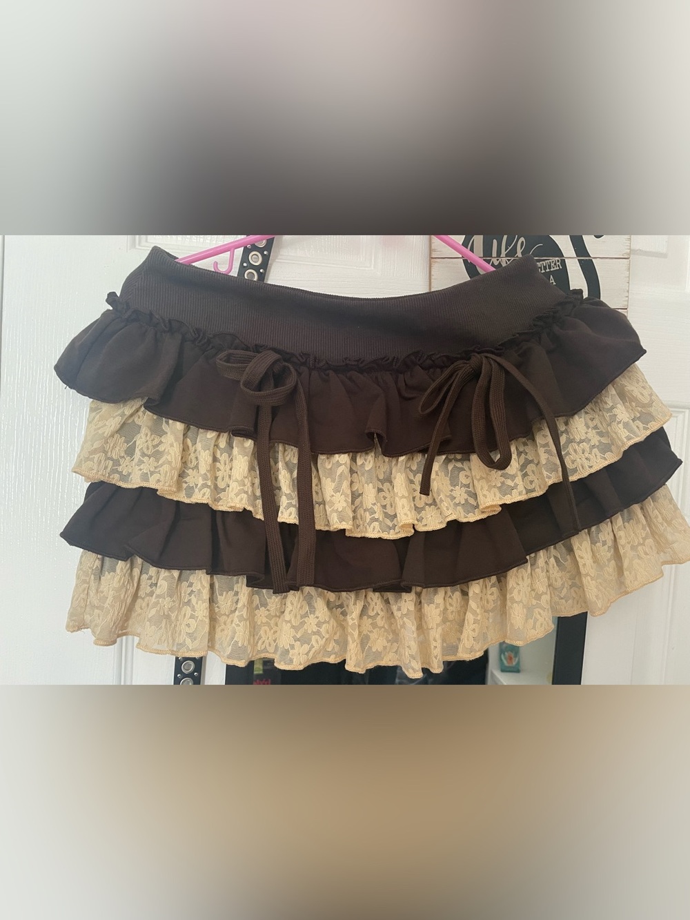 cider brown/cream layered skirt